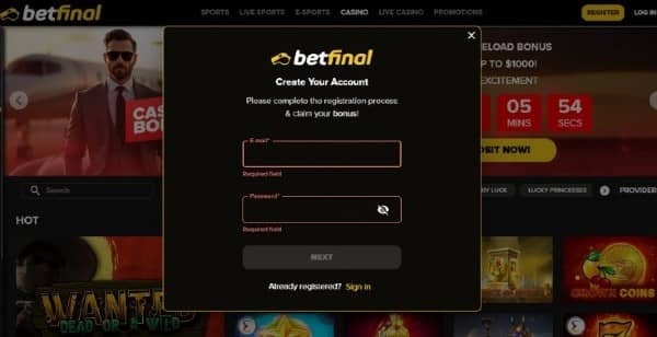 betfinal login